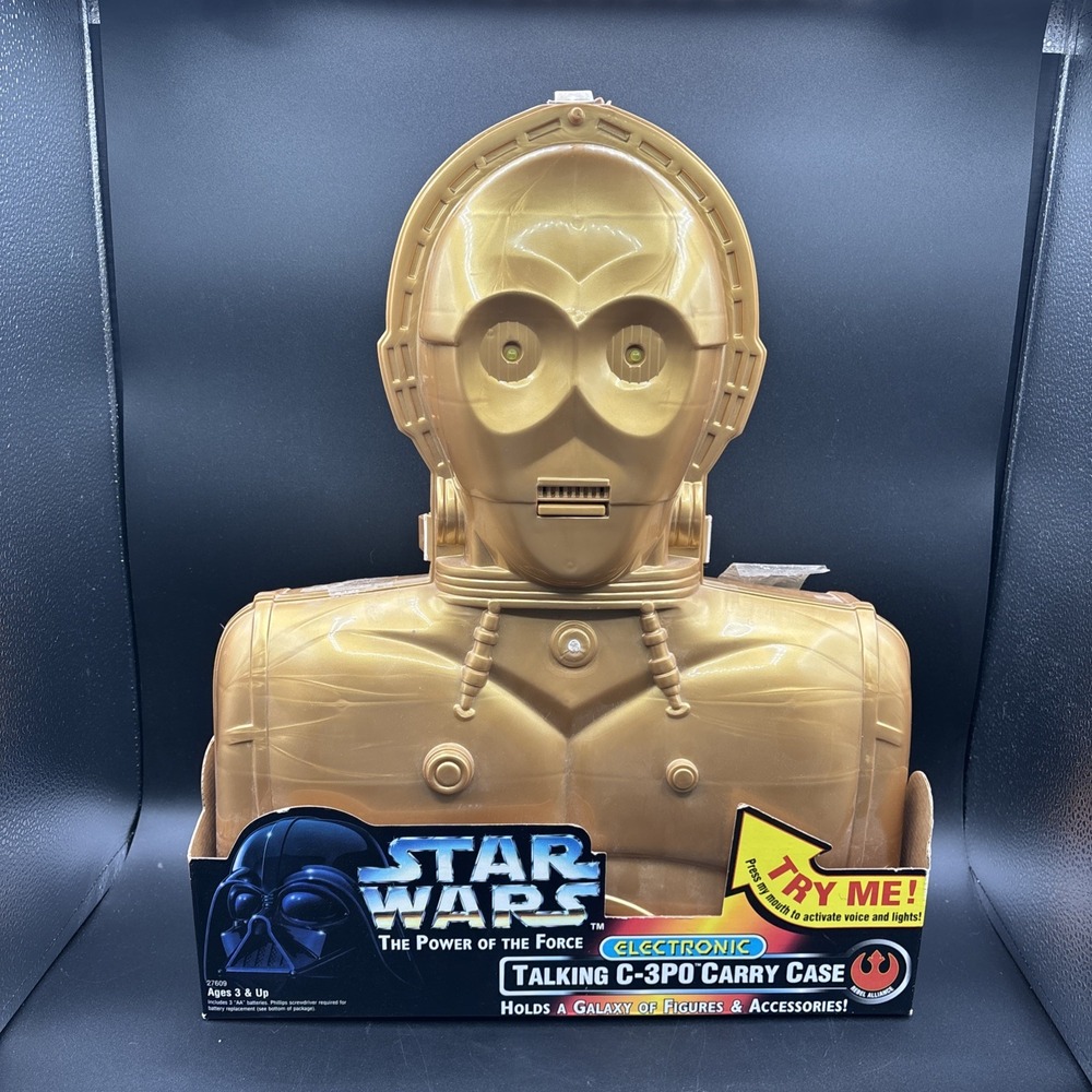 Star Wars 1996 Kenner/Hasbro POTF2 Electronic C-3PO Carry Case Tested READ